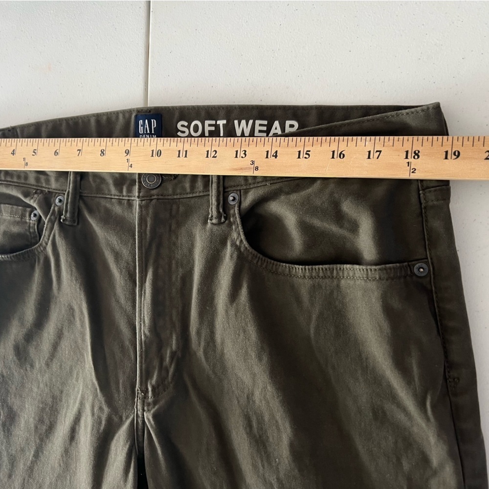 Gap Men's Slim Fit Soft Wear Stretch 5 Pocket Olive Green 36x32 - Picture 13 of 15